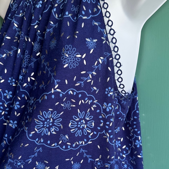 Elegant Blue Halter Neck Blouse Como Blu size XL - Picture 3 of 9